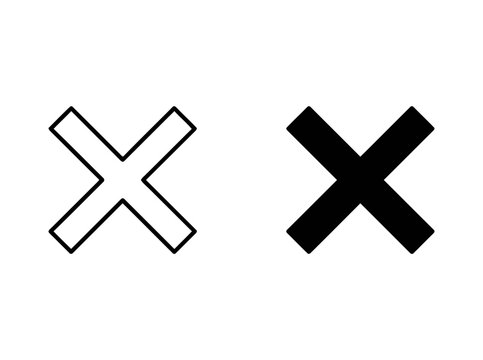 Cross delete remove icon set for cancel and remove