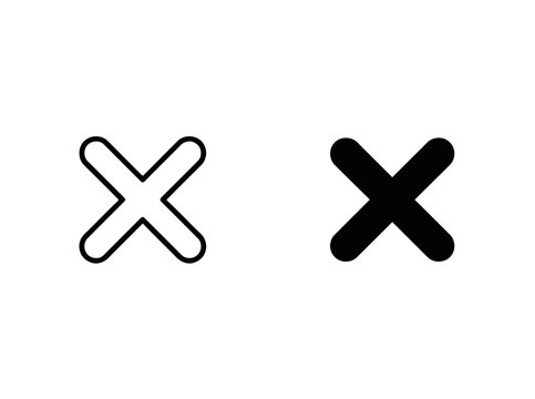 Cross delete remove icon set for cancel and remove