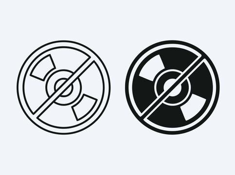 Compact disc off icon set for music and storage