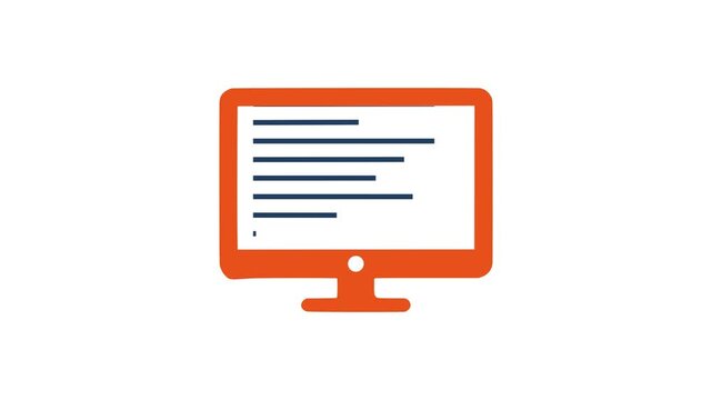 Minimalist Computer Monitor Displaying Code Programming Animated Icon