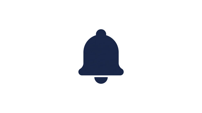 Navy blue bell icon representing notifications and alerts