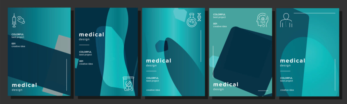 Overlapping minimalizm insert medical abstract geometric a4 poster. rectangle interface, decoration rectangles, folder slides, wave shadow vector medical background illustration