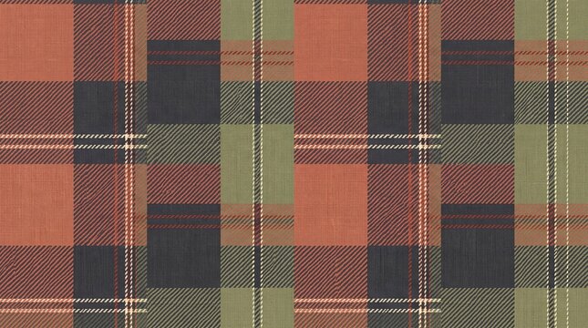 Fall plaid pattern seamless fabric texture for autumn decor