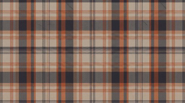 Fall plaid pattern in orange and black for autumn textiles