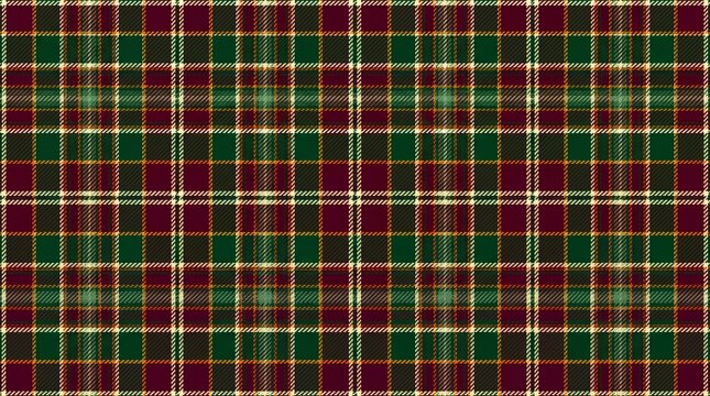Traditional forest green fall plaid pattern for textile designs