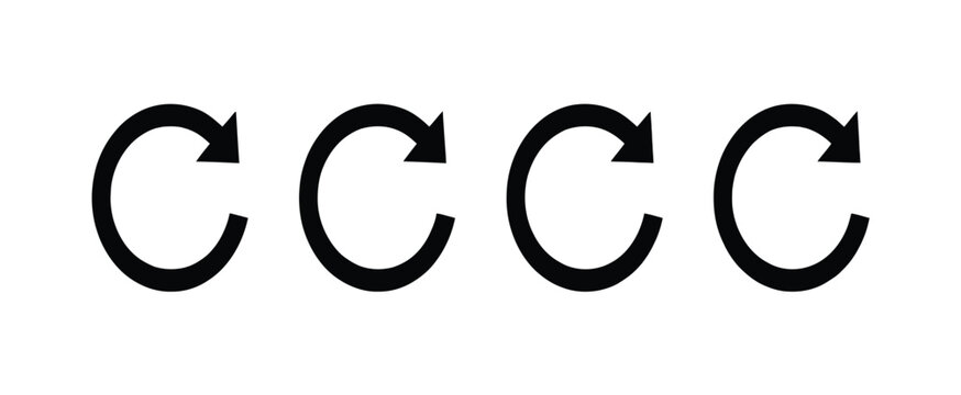 Four circular arrows indicating refresh or rotation action for user interface or loading icons.