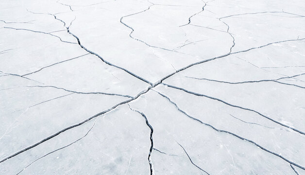 Cracks radiate across a white, fractured surface. Tension visibly stresses the material.
