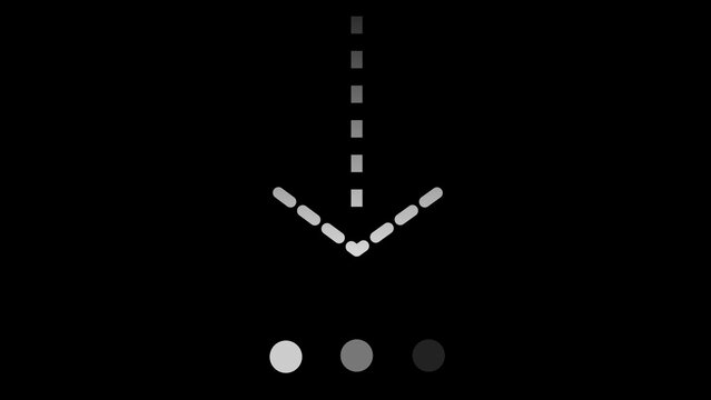 Boxes Download Icon Animation on Black Background. Download Progress, File Transfer, Web Interface Template. Seamless Loop Animation in 4K.