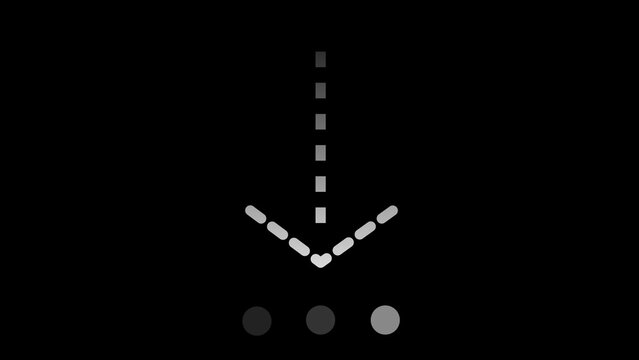 Boxes Download Icon Animation on Black Background. Download Progress, File Transfer, Web Interface Template. Seamless Loop Animation in 4K.