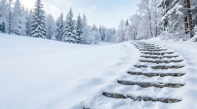 A serene winter landscape evokes the magic and peacefulness of christmas celebrations and festivities