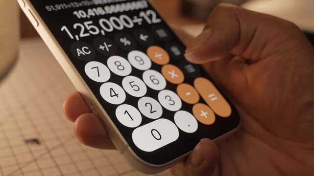 Using Calculator app on the phone for calculation.