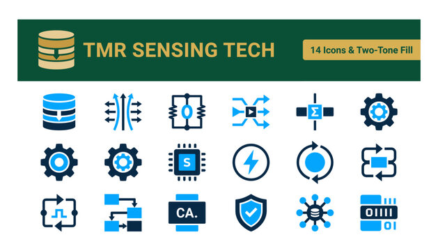Tmr sensing technology icon set