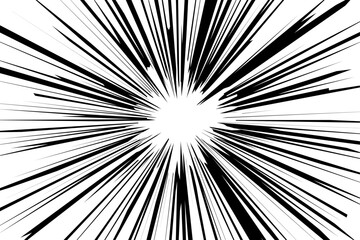 Fototapeta premium Make Manga Radial Burst dynamic black and white manga speed lines with a central focal point radiating outward for comic book action and dramatic effects Radial Burst