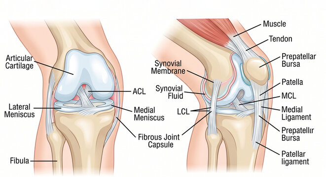 Human joints of knee part