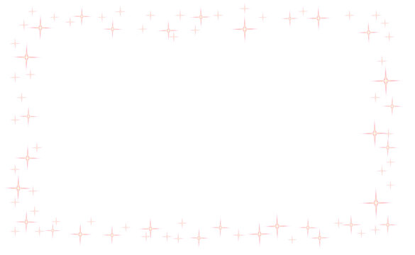Pink sparkle frame border isolated on transparent background