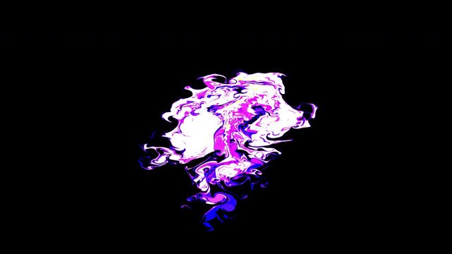 Abstract purple and pink liquid fluid motion graphics animation on transparent background