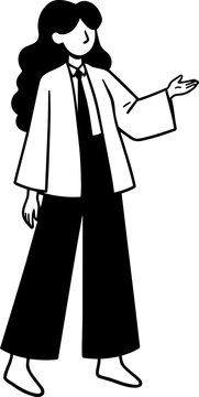 Vector Illustration of Woman in Business Attire in Flat Style