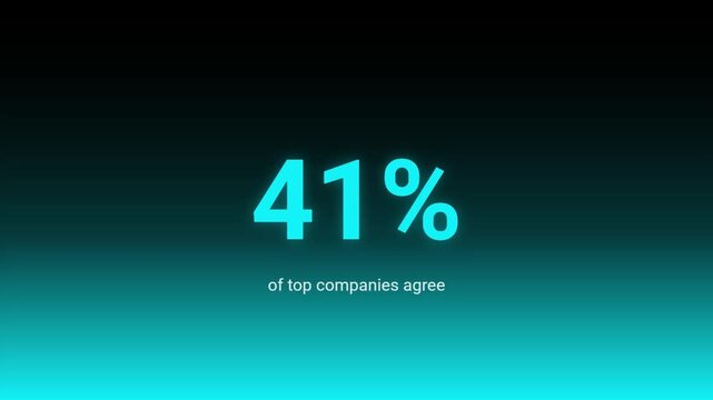 Percentage counter rising from zero to thirty eight percent