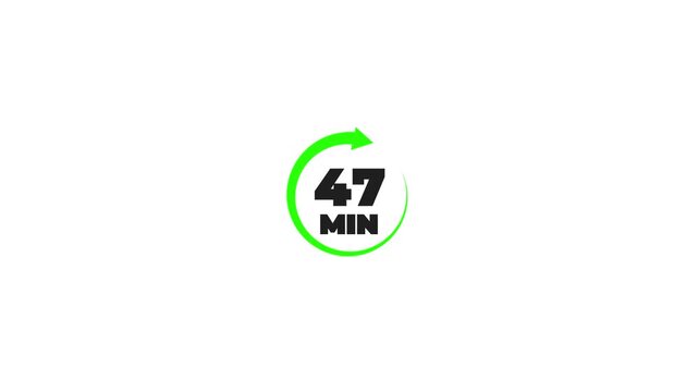47 minute countdown timer with green circular progress indicator for presentations and motion 47 minutes