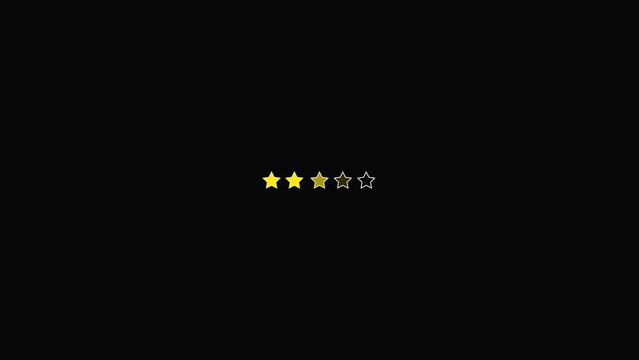 Two stars rating icon evaluates poor customer service feedback. Clear stars rating icon measures client satisfaction. Modern stars rating icon for review portals.