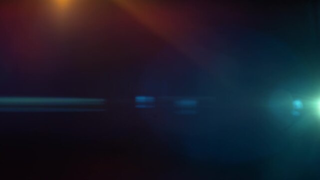 Real Shooted Anamorphic Lens Flare on Black Background in Super Slow Motion.