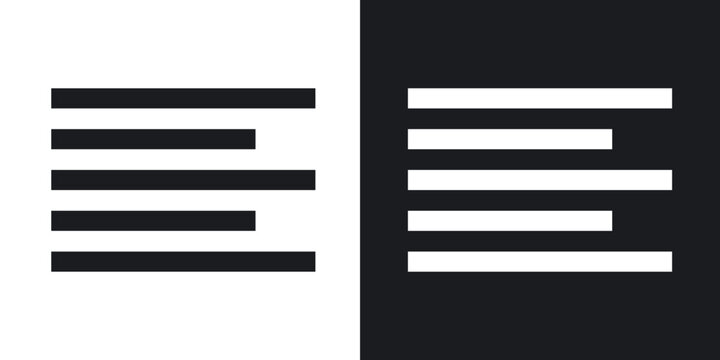 Align left icon flat outline in black
