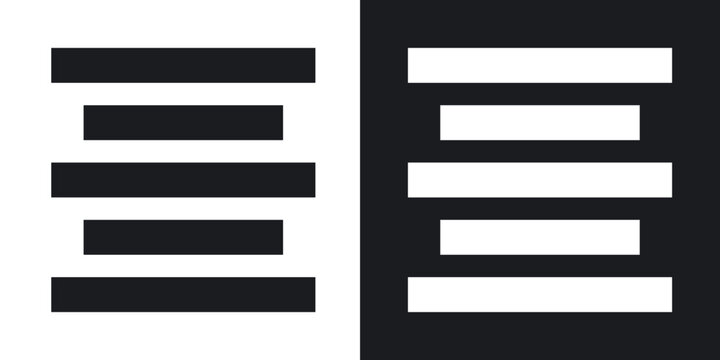 Align center icon flat outline in black