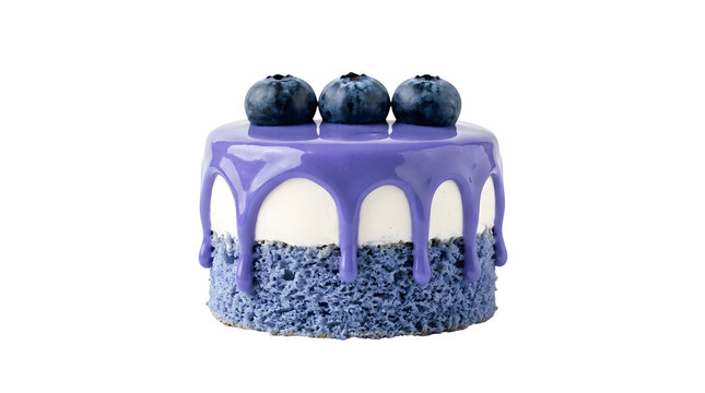 Lavender blue cake with blueberries for dessert celebration