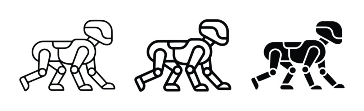 Crawling robot icon for technology logo or app