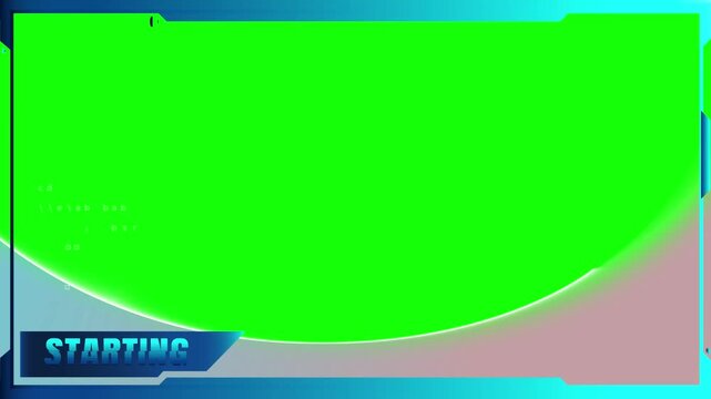 Cyberpunk stream overlay starting soon screen video footage with green screen background
