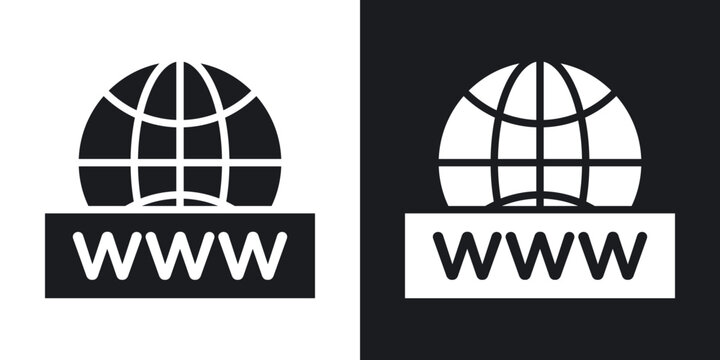 Domain icon flat outline in black