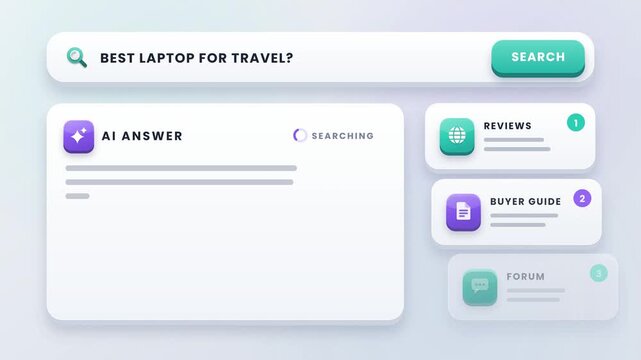 AI shopping agent searching and comparing products online concept for automated ecommerce assistance and smart purchase decisions animation