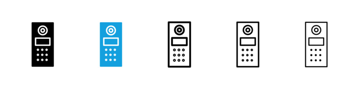 Intercom icon flat outline in black