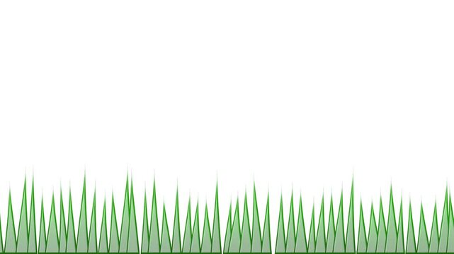 Seamless loop 2D animation of simple green grass blades moving gently against a white background. Perfect for nature, spring, and landscaping themes.