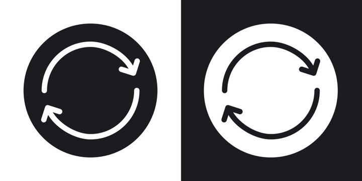 Repeat icon flat outline in black