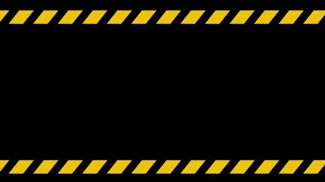 Yellow Warning Tape Frame Motion Loop Alpha Channel