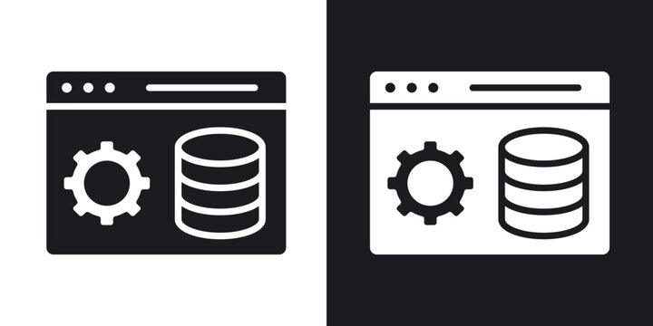 Backend icon flat outline in black