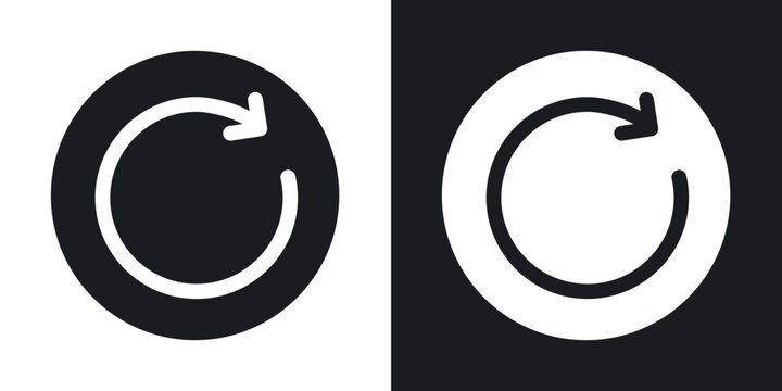 Reset icon flat outline in black