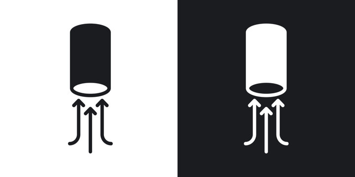Suction icon flat outline in black