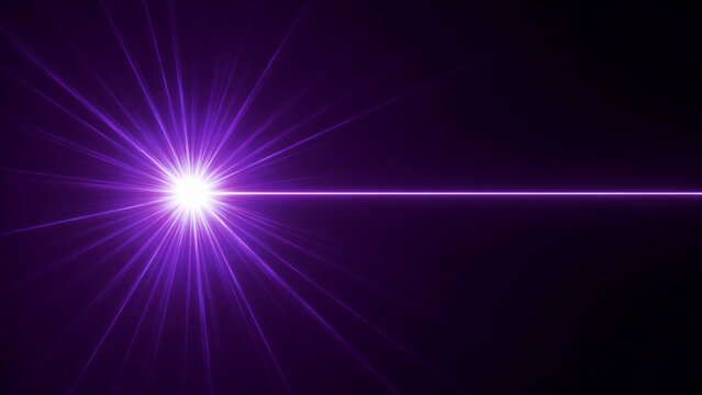 Purple light flare effect on a black background with abstract background luminescence contrast intensity brilliance spectrum chromatic atmospheric