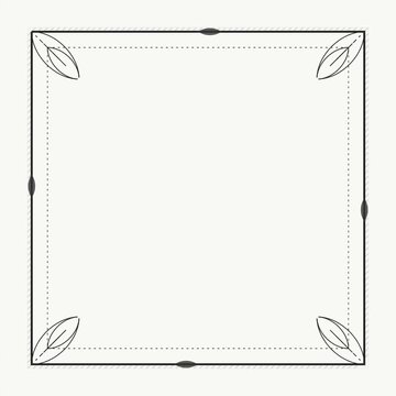 Blank White Square Frame with Dotted Outline on Light Background - Copy Space