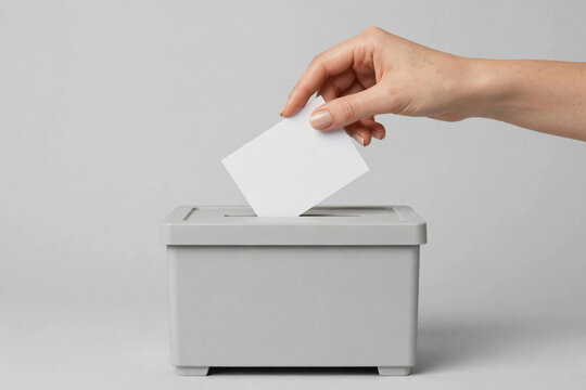 hand with ballot box