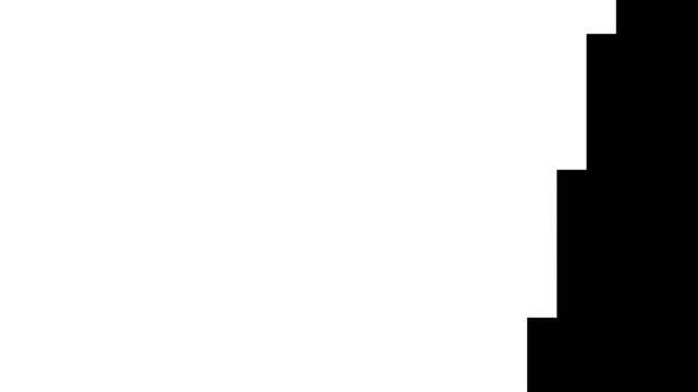 Black and white abstract geometric glitch pattern with stripes