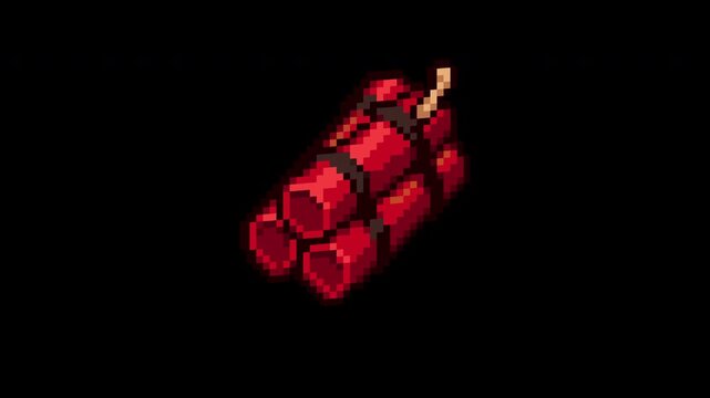Pixel Art Dynamite Rotating 3D Animation