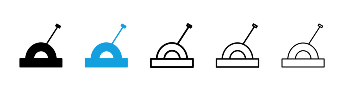 Lever icon flat outline in black
