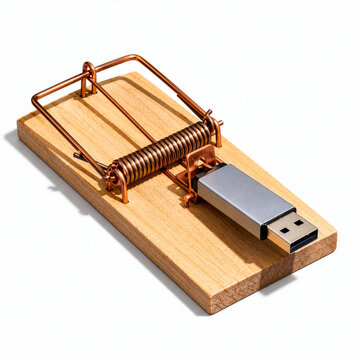 Malicious USB Drive Used as Bait in a Mousetrap Concept for USB Baiting and Cybersecurity
