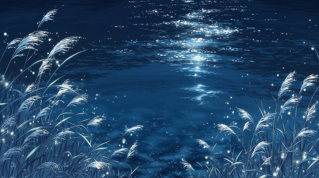 月光を受ける岸草