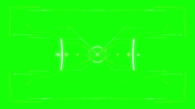Futuristic digital user interface head up display overlay animation featuring glowing technological graphics
