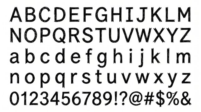 A comprehensive display of all uppercase and lowercase letters, numerals, and common symbols, exemplifying a clear and modern typographic style