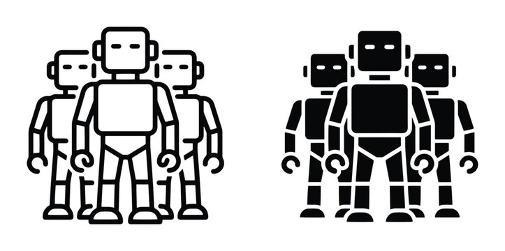 Robots icon glyph for app and web